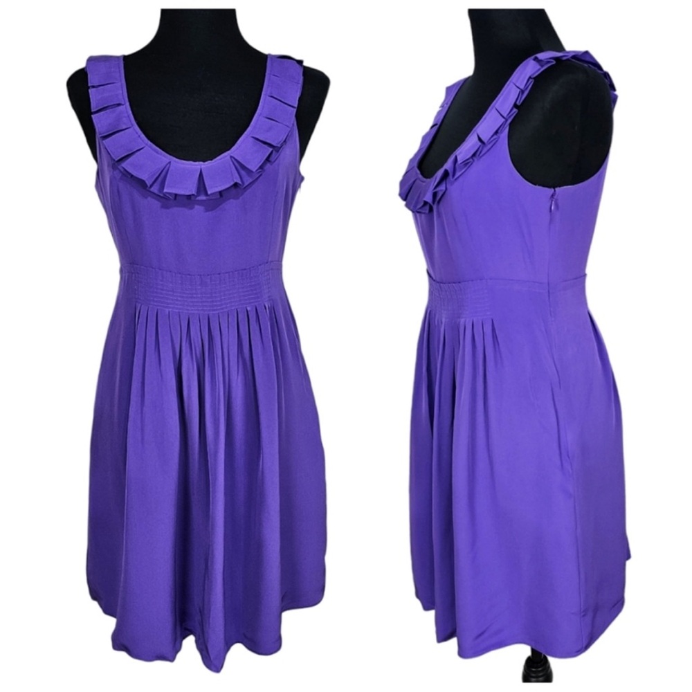 Tibi Purple Lillian Scoopneck Silk Dress Size 0